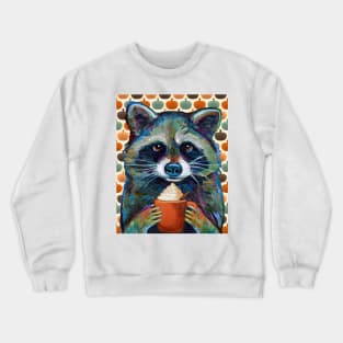 Super Cute Pumpkin Spice Raccoon Crewneck Sweatshirt